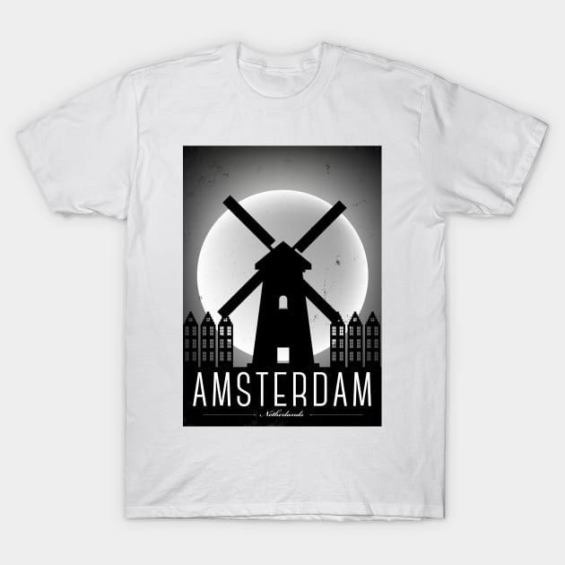 Amsterdam Poster Design T-Shirt by kursatunsal